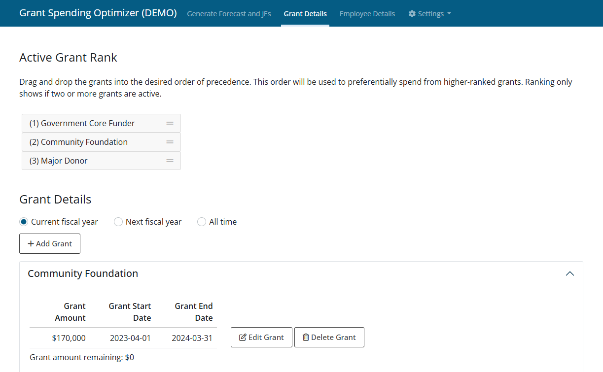 Grant Spending Optimizer
